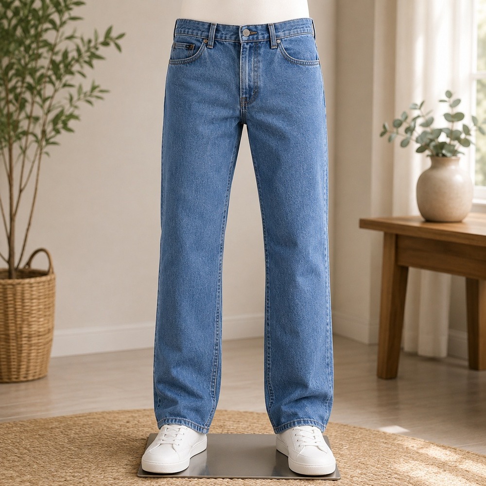 Rustler Denim Jeans Mens 46x30 Blue Classic Fit Straight Leg Workwear 1087634TD